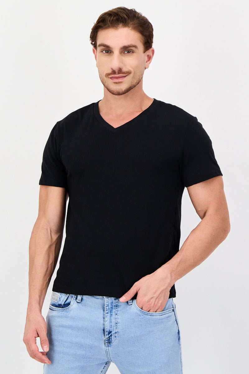 Frye Men 4 Pieces Crew Neck Brand Logo Short Sleeve T-Shirt, Black - Image 1